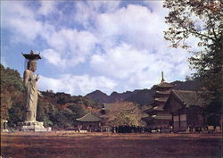 A Panoramic Viw Of Beobju-Sa Temple Korea