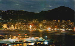 Hong Kong By Night Overlooking From Kowloon Postcard