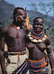Happy Young African (Meru) Couple Postcard