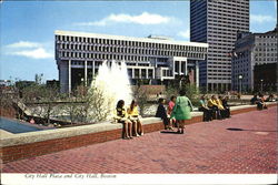 City Hall Plaza And City Hall Postcard