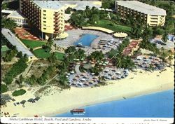 Aruba Caribbean Hotel Beach Pool And Gardens Postcard