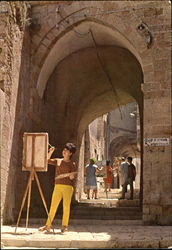 Alley In Old Jaffa Inspiraton To Artists Postcard
