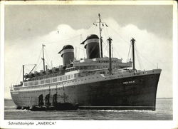 Schnelldampfer America Postcard