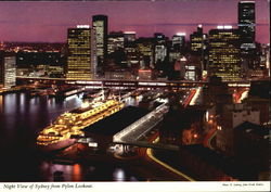 Night View Of Sydney From Pylon Lookout Sydeny, Australia Postcard Postcard