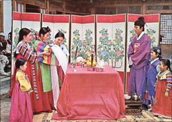 Korean Traditional Marriage Ceremony Postcard