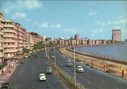 Marine Drive Bombay, India Postcard Postcard