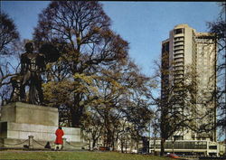 Achilles Statue And The Hilton Hotel, Hyde Park Postcard