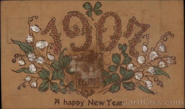 A Happy New Year 1907 Leather
