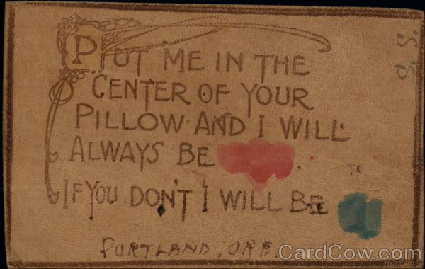 Put Me In The Center Of Your Pillow And I Will Always Be If You Don't I Will Be Portland Oregon