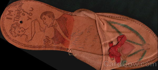 Rare Ballet Slipper Postcard Leather