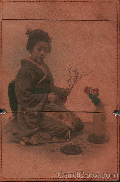 Japanese Girl Printed on Leather