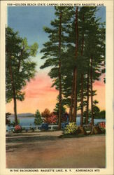 Lot of 100: Golden Beach State Camping Grounds With Raquette Lake in the Background New York