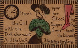 Girl with the Peek-a boo Waist Postcard