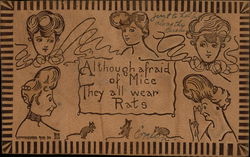 Although Afraid Of Mice They All Wear Rats Postcard