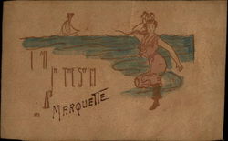 I Am In The Swim Marquette Postcard