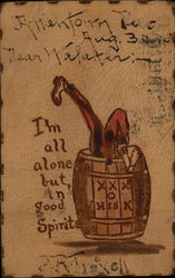 I'm All Alone But In Good Spirits Postcard
