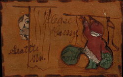 Please Hurry - Santa with Toys Postcard
