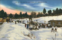 Ski Hill and Rope Tow Old Forge, NY Postcard Postcard Postcard