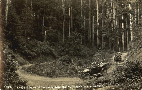 Hairpin Bend On Boulevard Sea Side Cannon Beach Oregon