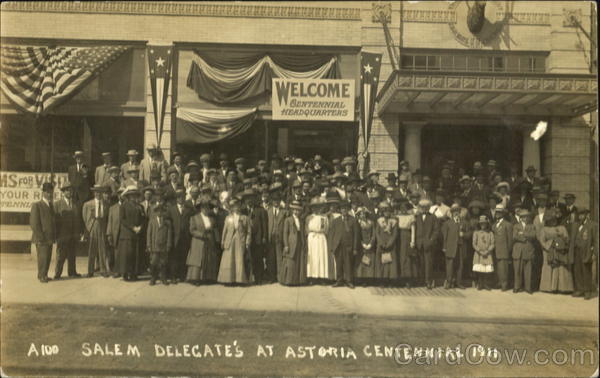 Patriotic Salem Delegates Astoria Centennial 1911 Oregon