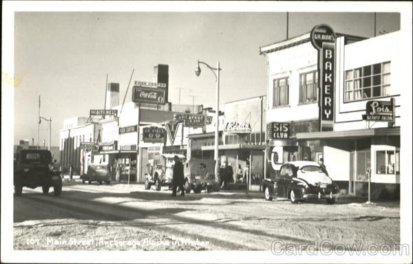Main Street In Winter Coca Cola Anchorage Alaska