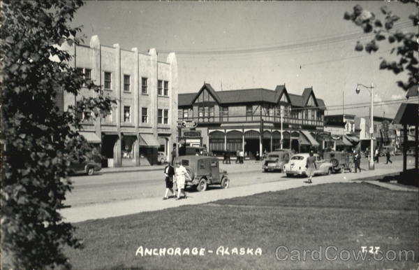 Main Street Scene Summer Anchorage Alaska