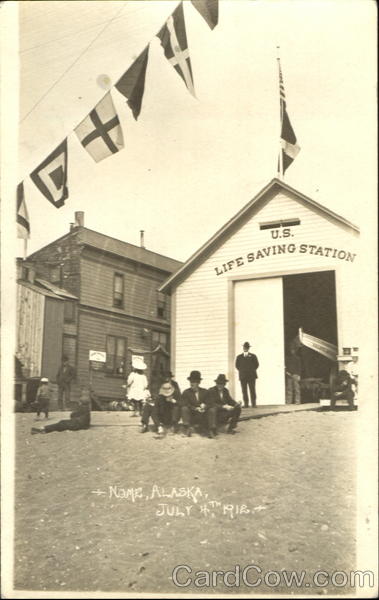 1912 Life Saving Station Naval Flags Nome Alaska