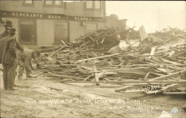 The Wreckage In The Square After The Big Storm 1913 Nome Alaska