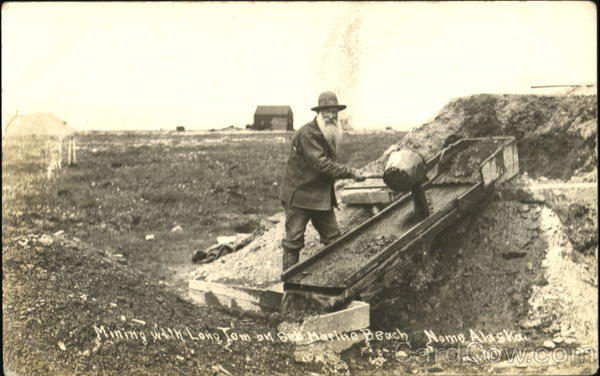 Mining With Long Tom On Sub Marine Beach Nome Alaska