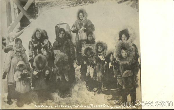 Eskimos Receiving Christmas Presents Nome Alaska