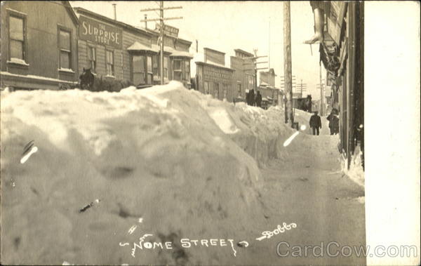 Winter Street Scene Nome Alaska Dobbs