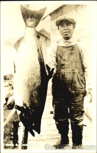 King Salmon Eskimo Fisherman Alaska Native Americana