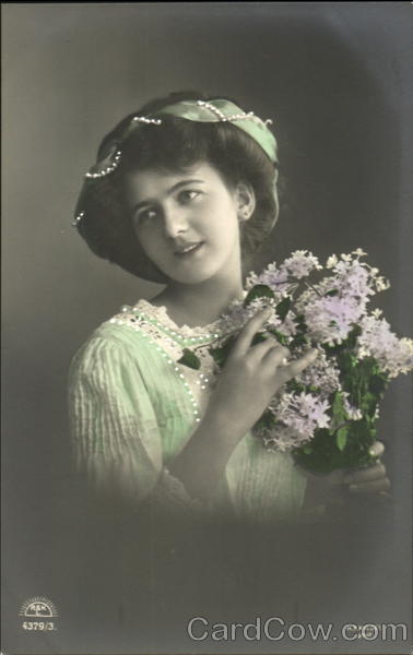 Tinted Woman with Flowers Women