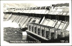 Flood Gates All Closed, Grand Coulee Dam Washington Postcard Postcard