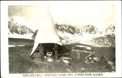 Airplane Drill Operating Under Tent Copper River, AK Postcard Postcard