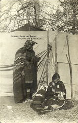 Yakima (?) Indian Chief And Family Postcard