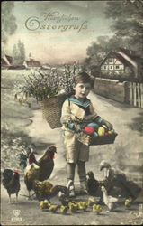 Herzlichen Ostergrufs Boys Postcard Postcard