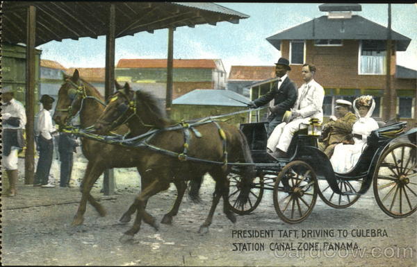 President Taft Driving To Culebra, Station Canal Zone Panama