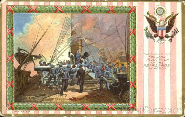 The Eleven Inch Forward Pivot Gun On The Kearsarge In Action