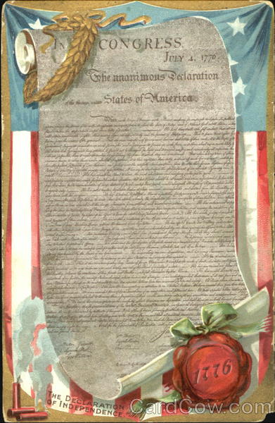 The Declaration Of Independence 1776 4th of July