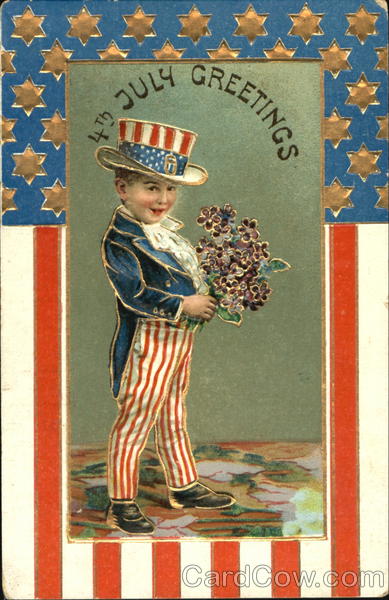 Patriotic Boy Gold 4th of July