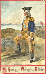 My Greetings On Washington's Birthday Postcard