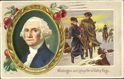 Washington And Lafayette At Valley Forge Postcard
