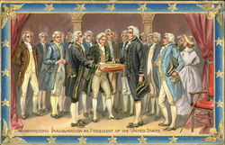 Washington's Inauguration As President Of The United States President's Day Postcard Postcard