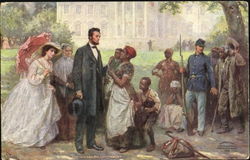 Lincoln And The Contrabands Postcard