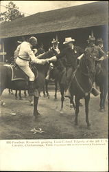 Teddy Roosevelt Greeting Lieut-Colonel Edgerly Postcard