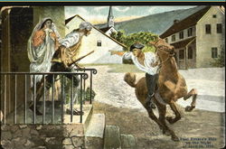 Paul Revere's Ride On The Night Of April 18 1775 Patriotic Postcard Postcard