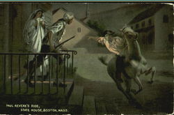 Paul Revere's Ride, State House Postcard