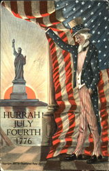 Hurrah! July Fourth 1776 Postcard