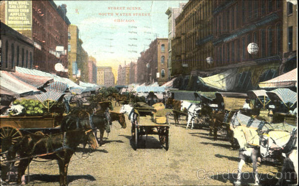 Street Scene, South Water Street Chicago Illinois